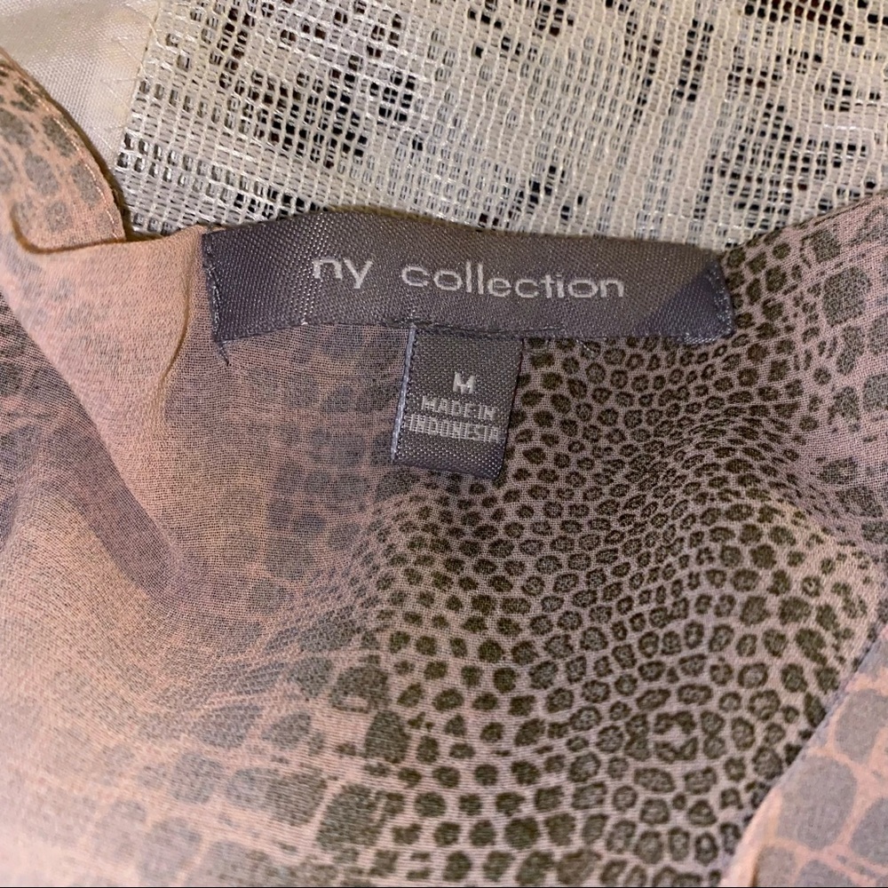 NY Collection Animal print Blouse Size Medium - Picture 2 of 7